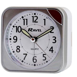 Wholesale Ravel Quartz Alarm Clock - White And Silver