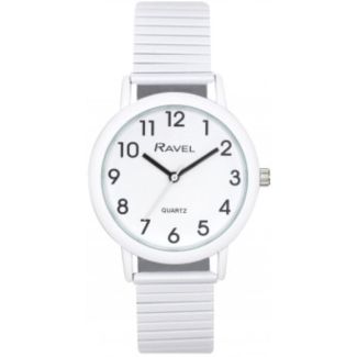 Ravel Unisex Expander Bracelet Watch - White