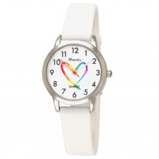 Ravel Ladies 'Pride Matters' Silicone Strap Watch - White