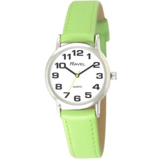 Ravel Women's Classic Bold Easy Read Strap Watch - Lime Green