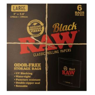 RAW Black Odor Free  Zip Lock Storage Bag - Large (178x190mm)