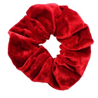 Wholesale Plain Velvet Hair Scrunchies- Red
