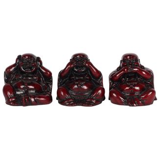 Wholesale Red See Hear Speak No Evil Buddha Figurines