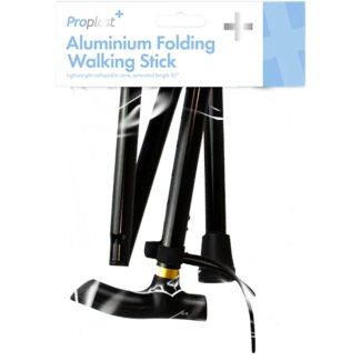 Foldable Aluminium Walking Stick with Carry Strap