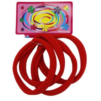 Soft Large Jersey Elastics (Card of 4) - Red