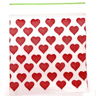 Wholesale Grip Seal Printed Resealable Bags Red Heart 50mmx50mm
