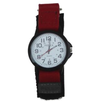 Wholesale Pelex Men's Classic Velcro Strap Watch - Red/White/Black 