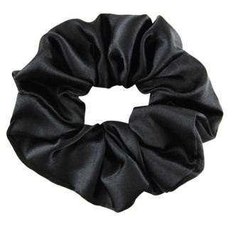 Regular Size Satin Scrunchies - Black 