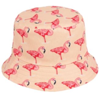 Reversible Flamingo Bucket Hat - Yellow - 58cm