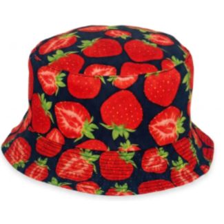 Reversible Strawberry Bucket Hat - Red