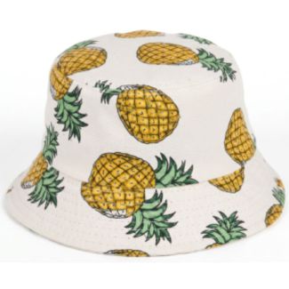 Reversible Pineapple Bucket Hat - Black
