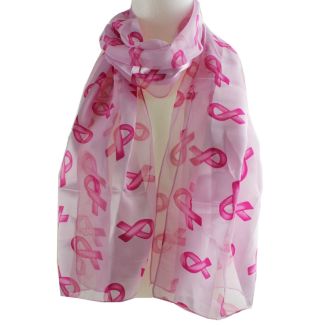 Ladies Satin Stripe Ribbon Design Scarf - White