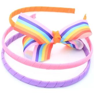 3pcs Ribbon Alicebands - Assorted - 1cm Wide