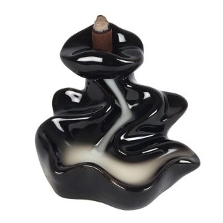 River Backflow Incense Burner - Black