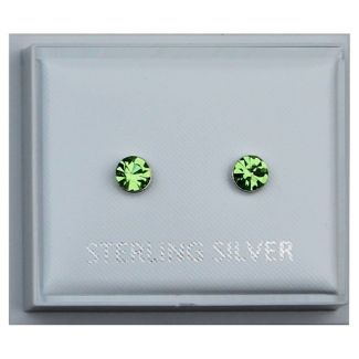 Round Gem Birthstone Studs 4mm - August(Peridot)