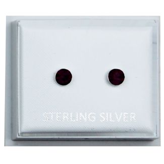 Round Gem Birthstone Studs 4mm - February(Amethyst)