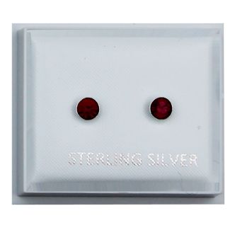 Round Gem Birthstone Studs 4mm - July(Amethyst)