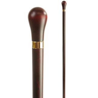 Round Top Slim Teak Walking Stick