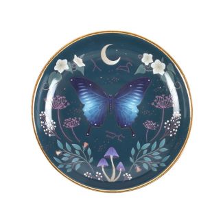 Round Midnight Moth Design Trinket Dish