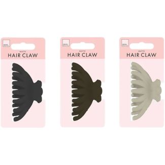 Rounded Matte Plastic Hair Clamp - Assorted - 9cm
