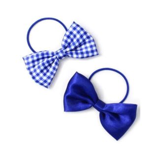 2pcs Royal Blue Hair Bow With Elastic - 8.5cm