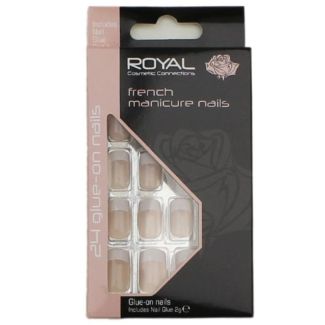 Wholesale Royal Cosmetics 24 Glue-On Nail Tips - French Manicure Nails