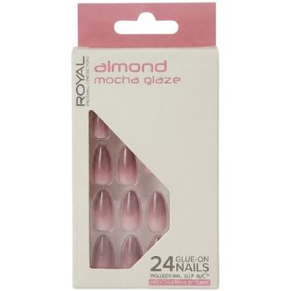 Royal Cosmetics 24 Glue-On Nails - Almond Mocha Glaze