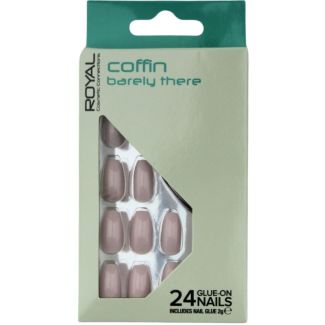 Royal Cosmetics 24 Glue-On Nails - Barely There Coffin