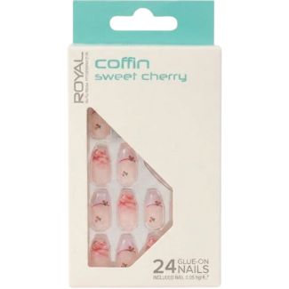 Royal Cosmetics 24 Glue-On Nails - Coffin Sweet Cherry