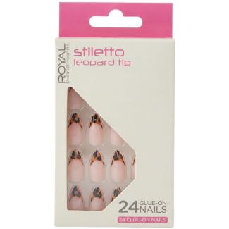 Royal Cosmetics 24 Glue-On Nails - Stiletto Leopard 