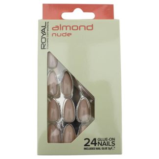 Royal Cosmetics 24 Glue-On Nails - Almond Nude
