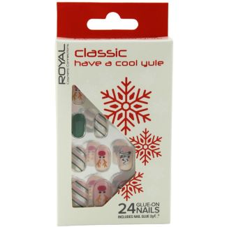 Royal Cosmetics 24 Glue-On Nails - Classic Have A Cool Yule 