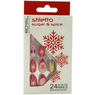 Royal Cosmetics 24 Glue-On Nails - Stiletto Sugar & Spice