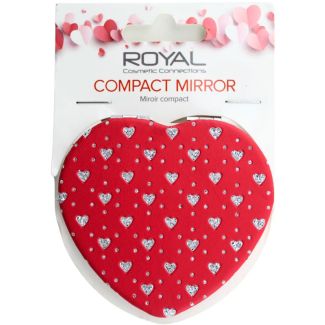 Royal Cosmetics Heart Shaped Compact Mirror