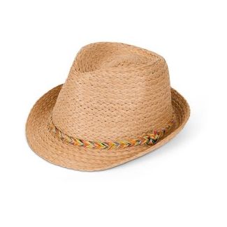 Ladies Straw Trilby With Colourful Plait Band - Assorted Colour & Sizes 