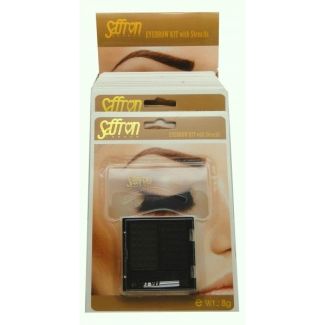 Wholesale Saffron Eye Brow Powder with Stencils - Grey/Brown & Black Brown (NO.1)