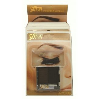 Wholesale Saffron Eye Brow Powder with Stencils -  Espresso/Sepia Brown (NO.2)