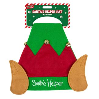 Wholesale Adults Santa's Helper Elf Hat With Bells - One Size 