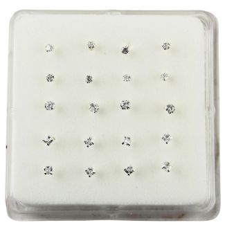 Sterling Silver Clawset Gem Nose Pins (2mm, 2.5mm) - Assorted Designs