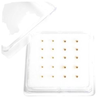 Sterling Silver Ball Design Nose Pins - Gold (Assorted Sizes)