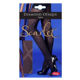 Scarlet by Silky Diamond Opaque Scarlet Tights - Black