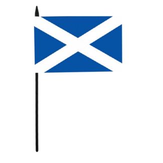 St. Andrew's Cross Scotland  Hand Flag - 6" x 4"
