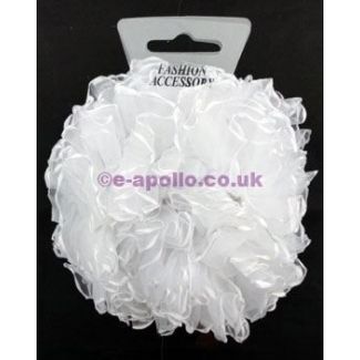 Scrunchies with Thin Ribbon Edge (White)