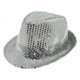 Sequin Trilby - Silver