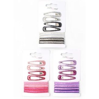 Set of 4 Epoxy Glitter Sleepies & 4 Elastics - Assorted