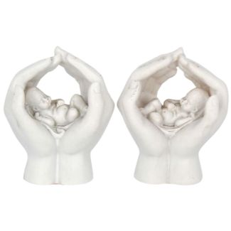 Set of Two Cradled Hands Baby Figurines – 7cm