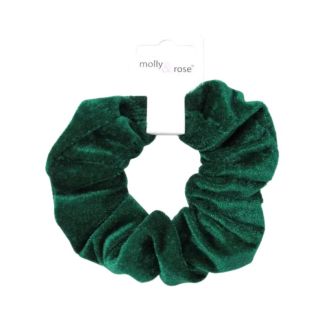 Green Large Shiny Velvet Hair Scrunchie - 12cm