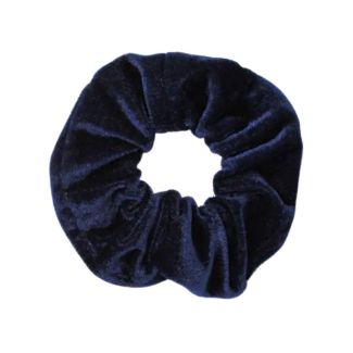 Shiny Navy Velvet Scrunchie (12cm) 