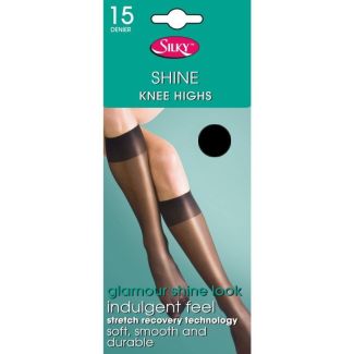 Silky's 15 Denier Super Shine Knee Highs - One Size (Black)