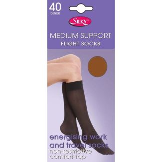 Silky's Medium Support Flight Socks - One Size (Mink)